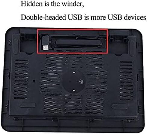 وسادة تبريد للكمبيوتر المحمول، مبرد كمبيوتر محمول محمول بمنفذين USB، وسادة تبريد للكمبيوتر المحمول مع مراوح LED زرقاء، تناسب مقاس 13-15 بوصة in Kuwait