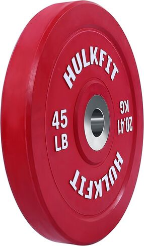 HulkFit 2-inch Pro Series Olympic Style Bumper Weight Plate with Shock Absorbing Low Bounce Rubber for Barbells & Plate Only Strength Training - Multicolor in Kuwait