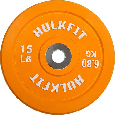 لوحة وزن ممتصة للصدمات على الطراز الأولمبي مقاس 2 بوصة من HulkFit مع مطاط ممتص للصدمات منخفض الارتداد للأثقال والألواح لتدريب القوة فقط - متعدد الألوان in Kuwait