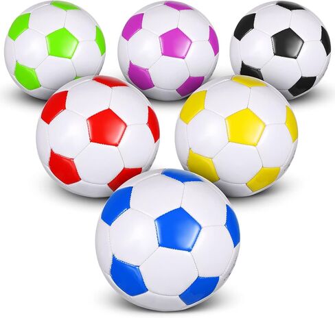 Deekin 6 Pcs Soccer Ball Bulk with Pump Teamwork Outdoor Sport Soccer Ball Bulk Game Training Soccer Ball for School Sport Teen Adult Child in Saudi Arabia