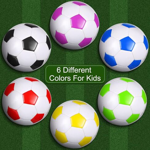 Deekin 6 Pcs Soccer Ball Bulk with Pump Teamwork Outdoor Sport Soccer Ball Bulk Game Training Soccer Ball for School Sport Teen Adult Child in Saudi Arabia