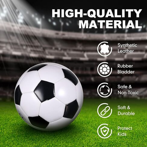 Deekin 6 Pcs Soccer Ball Bulk with Pump Teamwork Outdoor Sport Soccer Ball Bulk Game Training Soccer Ball for School Sport Teen Adult Child in Saudi Arabia