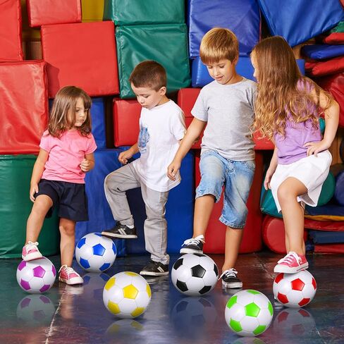 Deekin 6 Pcs Soccer Ball Bulk with Pump Teamwork Outdoor Sport Soccer Ball Bulk Game Training Soccer Ball for School Sport Teen Adult Child in Saudi Arabia