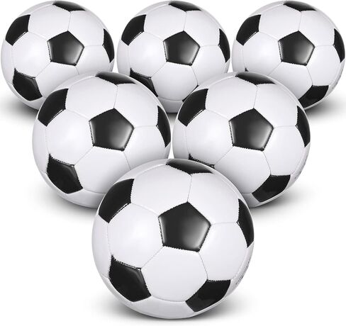 Deekin 6 Pcs Soccer Ball Bulk with Pump Teamwork Outdoor Sport Soccer Ball Bulk Game Training Soccer Ball for School Sport Teen Adult Child in Kuwait