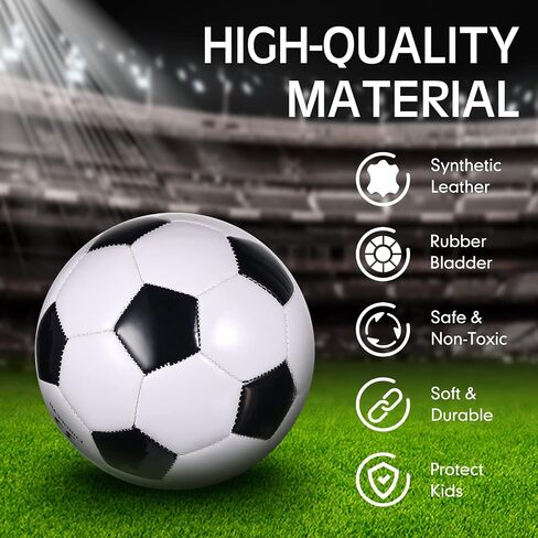 Deekin 6 Pcs Soccer Ball Bulk with Pump Teamwork Outdoor Sport Soccer Ball Bulk Game Training Soccer Ball for School Sport Teen Adult Child in Kuwait