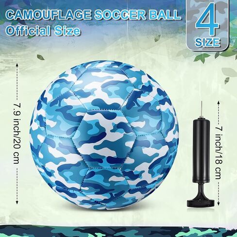 Libima Camouflage Soccer Ball with Pump Official Size 4 Indoor Outdoor Colorful Soft Soccer Ball Toy for Boys Girls Game Play Practice Training Back to School Sport Gifts in Saudi Arabia