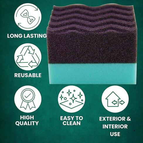 Waved Contoured Large Tire Dressing Applicator Pad - Even Coverage, No Mess, Interior and Exterior Use, Pack of 1 in Saudi Arabia