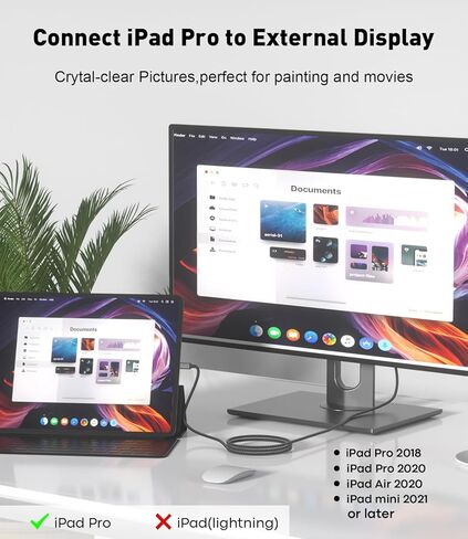 كابل USB C إلى HDMI 4K، سلك USB 3.1 من الألومنيوم من النوع C إلى HDMI 2.0 بطول 6 أقدام [متوافق مع Thunderbolt 3/4] لأجهزة MacBook Pro/Air، وiMac، وiPhone 15 Series، وiPad Pro، وGalaxy S8-S23، وDell والمزيد in Kuwait