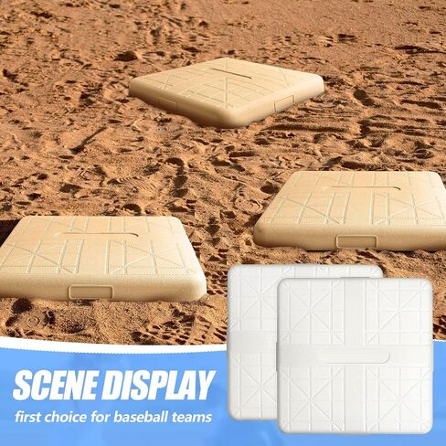 3 Sets Baseball Safety Base Set Molded Rubber Base Set Pitching Ground Anchored Bases Softball Baseball Bases Major League Bases for Adults Teenagers Outdoor Sports in Saudi Arabia