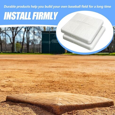 3 Sets Baseball Safety Base Set Molded Rubber Base Set Pitching Ground Anchored Bases Softball Baseball Bases Major League Bases for Adults Teenagers Outdoor Sports in Saudi Arabia