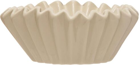 Creative Co-Op Fluted Stoneware, White Bowl in Saudi Arabia