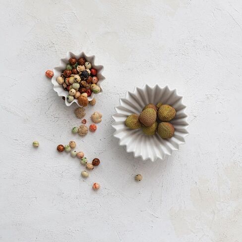 Creative Co-Op Fluted Stoneware, White Bowl in Saudi Arabia