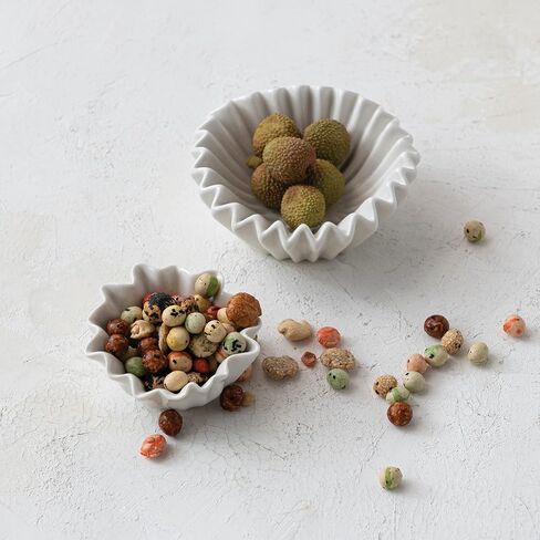Creative Co-Op Fluted Stoneware, White Bowl in Saudi Arabia