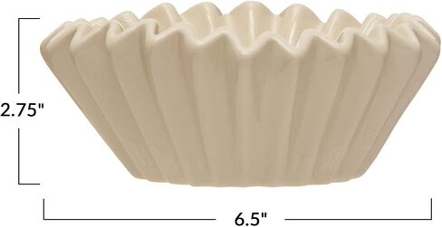 Creative Co-Op Fluted Stoneware, White Bowl in Saudi Arabia
