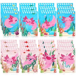 24 Pcs Axolotl Mini Notebooks for Kids Axolotl Birthday Gifts Supplies Cute Animal Party Favors Spiral Mini Pocket Notepads for Party Decorations School Classroom Rewards Birthday Gifts