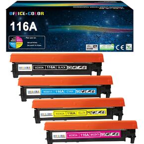 116A مجموعة خرطوشة الحبر بديلة لـ HP Color Laserjet Pro 150a 150nw 178nw 178nwg 179fnw 179fwg toner (الأسود ، السايان ، أرجواني ، أصفر 4 حزمة)