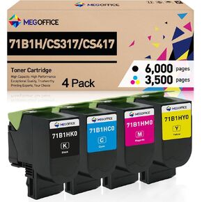 استبدال خرطوشة الحبر متوافقة مع CS317 CS417 لـ LEXMARK 71B1HK0 71B1HC0 71B1HM0 71B1HY0 HIGH