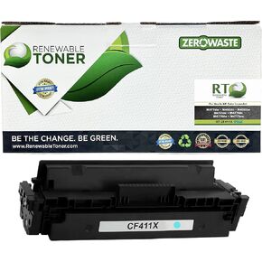 Renewable Toner Compatible Toner Cartridge High Yield Replacement for HP 410X CF411X Laser Printers M452 M477 M377 (Cyan)