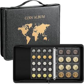 Ettonsun Coin Collection Book for Collectors, 560 Pockets Coin Collecting Album Coin Storage Holder,Coin Collection Supplies Money Collection Book Organizer Display Case