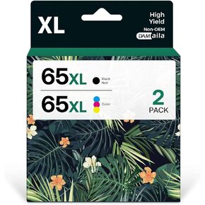 Remanufactured 65XL Ink Cartridges Replacement for HP Ink 65 Work with printer ink hp 65 5055 5000 5052 5010 5070 5014 3755 3700 3772 2600 3752 2652 2655 2622 2640 Printer(1 Black,1 Tri-Color)