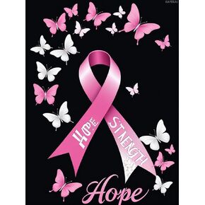 Kayeiuu Hope Fan Ribbon Ribbon Diamond Art Painting Kits ، وعي بسرطان الثدي 5D Diamond Painting للبالغين المبتدئين DIY الحفر الكاملة جولة الفن الأحجار الكريمة للمنزل جدار ديكور 12x16inch