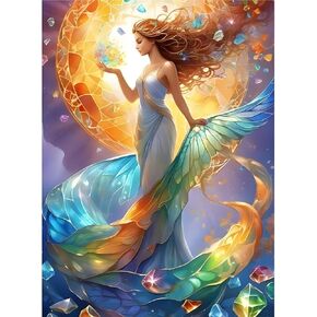 Skyboda Goddess Diamond Painting Kits for Adults, DIY Diamond Art Kits Full Round Drill Gem Art Diamond Crafts for Home Wall Art Decor 12×16inch