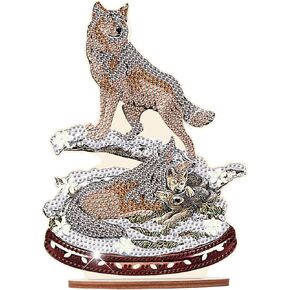 Jishshay Wolf Diamond Art Kits للبالغين ديكورات مكتب ديكورات اللوحة الماسية ملحقات مكتب الحلي الماس الإكسسوارات الفنية الفنية