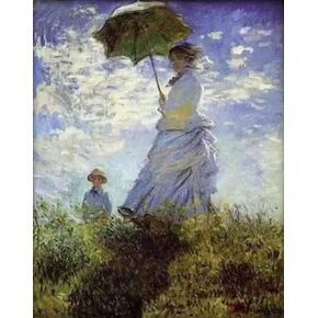 Lxtong Monet اللوحات الشهيرة أدوات اللوحة الماس 5D الكامل جولة اللوحة الماس مجموعة مونيه نساء الكريستال راين ، كروس غرز الفنون لديكور الجدار البالغ (30 × 40 سم)