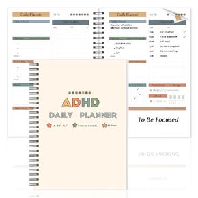 ADHD Daily Planner Notepad A5 To Do List Notebook 65 Colorful Sheets 4 Month Hard Cover Productivity Planner Spiral Bound Task Management Notebook For Neurodivergent Adults Organized and Focused