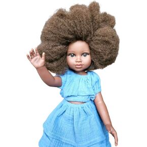 MARULADOLLS - 18 inch Muneca Latina para Ninas - Hispanic Doll - Realistic tan Skin Girl with Brown Curly Hair - Easter or Birthday Gift for 3 to 12 Year Old Girl. Bautismo Primera comunión