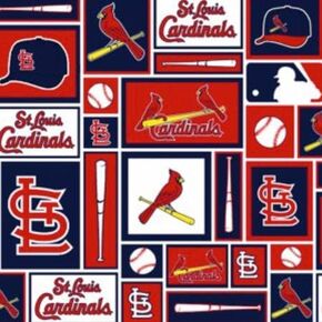 St Louis Cardinals Baseball Cotton Fabric - MLB Team Logo Coton Fabric من The Yard ، Fat Quarter ، Half Yard ، 1 Yard ، 2 Yard Cuts