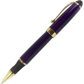 Gullor Jinhao X450 Rollerball pen, Gold Trim, Black Ink, Purple