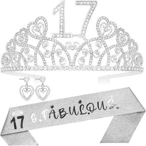 عيد الميلاد السابع عشر ، عيد ميلاد السابع عشر تاج ، 17 و Fabulous Sash ، هدية يوم يوم الظهر للفتاة ، التاج عيد الميلاد السابع عشر ، تاج وساش ، ديكورات عيد ميلاد 17 ، هدية عيد ميلاد لفتاة تبلغ من العمر 17 عامًا ، عيد ميلاد 17