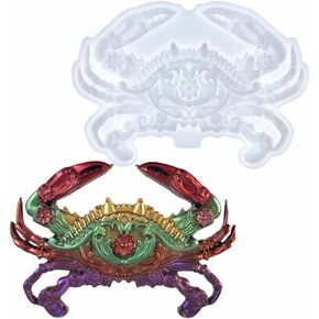 Crab Resin Mold 3D Animal Silicone Molds Table Ornament Mold Crab Silicone Molds Crab Epoxy Mold for Epoxy Resin Casting DIY Art Crafts Wall Door Desktop Cabinets Decor (Crab Mold)