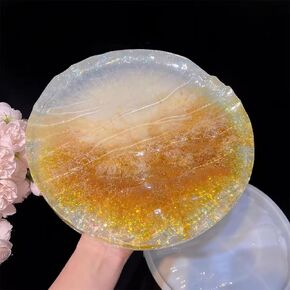 3D Ocean Wave Resin Tray Mold – 10" Large Round Beach Theme Silicone Molds for Epoxy Resin, DIY Coastal Trinket Dish, Decorative Jewelry Holder, Tea Cup Tray, Geode Agate Platter