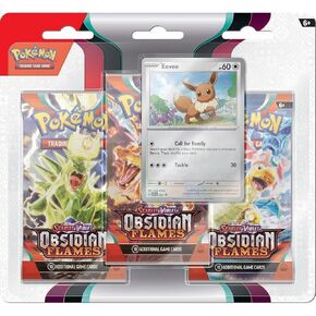 Pokemon TCG: Scarlet & Violet: SV03 Obsidian Flames: 3 Pack Booster Blister - Eevee