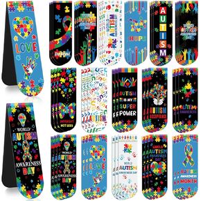 48 PCS Autism Throual Throught Magnetic Lagmarks Autism Magnet Magnet Markers Clips Borkmark Clips for Autism Awarening Homeery Pontitout Public Welfare School Lecture Sever