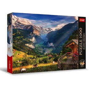 Trefl Lauterbrunnen Valley, Switzerland 1000 Jigsaw Puzzle Premium Plus Photo Odyssey 27"x19" Unique Photographic Series, Perfect Matching of Elements, for Adults and Children from 12 Years Old