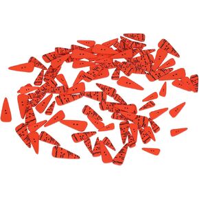 100pcs أزرار الجزر البرتقالية ، 4 أحجام أزرار خشبية لطيفة مع فتحتين لزخارف حالة عيد الميلاد والهاتف (مستقيم)
