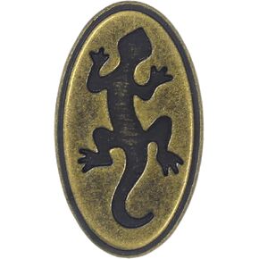 إطار 12 قطعة Gecko Lizard نمط أزرار ساق المعادن البيضاوي. 25 مم (1 بوصة) (النحاس العتيق)