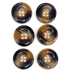 6 Beautiful Brown Buttons 3/4'' or 5/8'' marbleized 4 Hole Buttons, Great for sportscoats, Jacket, Dresses (6 Brown Buttons 5/8'')