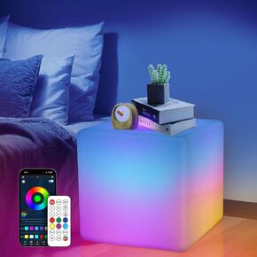 LOFTEK 16-inch Smart Cube Lights: RGBW 16 Million Colors Changing Floor Lamp with APP, Music Sync & Timer Night Lights for Living Room Bedroom Game Atmosphere(Corded Electric)