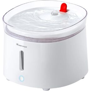 Homerunpet Cat Water Fountain Porcelain-Tray, Wireless Self-Cleaning Pump, Ultra Quiet 20dB Pet Water Dispenser for Cats and Dogs, Easy-to-Clean 2L/68oz with Smart LED and 4-Stage Filtration