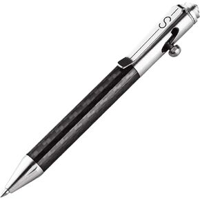 SmootherPro Carbon Carbon Fiber Bolt Action Pen مع مقطع برميل من الفولاذ المقاوم للصدأ لتوقيع EDC Business Office Premium Propium Pen Gift (CT020)