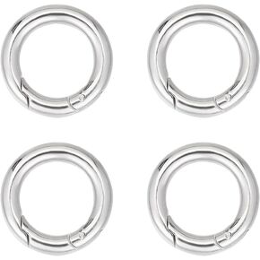 UNICRAFTALE 4pcs Stainless Steel Spring Gate Rings 20mm Inner O Rings Keychain Ring Round Gate Round Clips Snap Hooks Spring Keyring Buckle Clasps for Bag Purse Shoulder Strap Key Chains