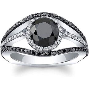 Vintage 925 Sterling Silver Cocktail Rings Round Cut Black Onyx Marcasite/White Cubic Zirconia Simulated Diamond Anniversary Promise Wedding Band Engagement Ring for Women