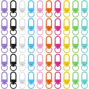 50pcs clasps small robster claw forchains ، 32 مم حبل المعادن مقاطع دوار المفتاح خطافين سلسلة مفاتيح للمحافظ