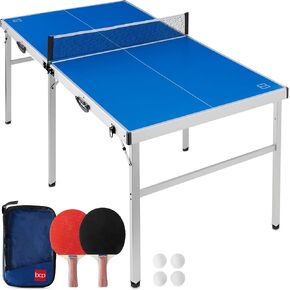 Best Choice Products 6x3ft Portable Ping Pong Table Game Set, Folding Indoor Outdoor Table Tennis for Rec Room w/ 2 Paddles, 2 Balls, Net, Carrying Bag, Adjustable Feet