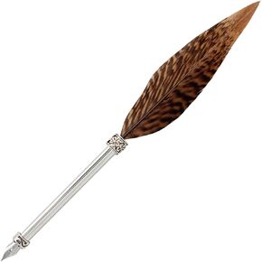 Gullor Vintage Feather Quill Pen ، Nuture Feather Dip Pen مع صندوق هدايا ، وردي