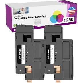 Limeink Compatible Toner Cartridge Replacement for Dell 810wh C1765nf C1765nfw C1760nw 1250c 1355cnw Printer Cartridges Ink for 1250 (2 Black)